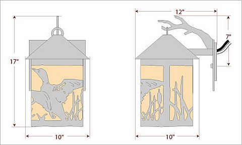 Cascade Lantern Sconce Large - Loon Outdoor Wall Light Loon Metal Art