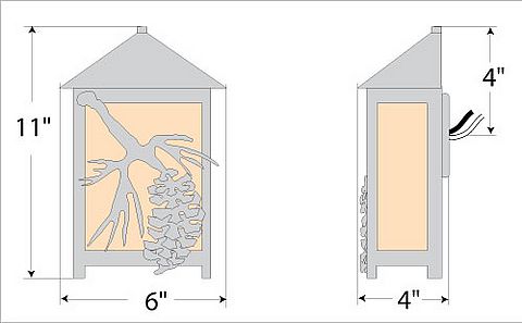 Hudson Sconce Small - Spruce Cone Outdoor Wall Light Pine Cone Metal Art
