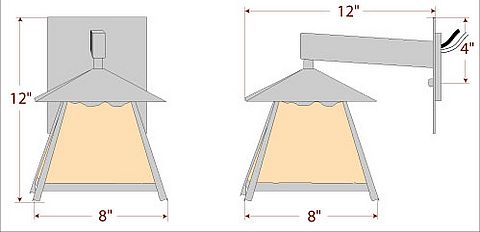 Smoky Mountain Sconce Small - Rustic Plain Outdoor Wall Light Rustic Plain Metal Art