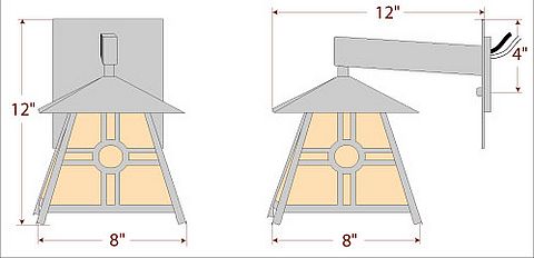 Smoky Mountain Sconce Small - Southview Outdoor Wall Light Southview Metal Art