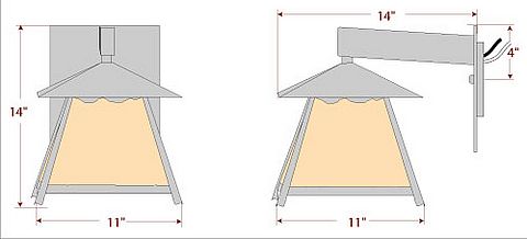 Smoky Mountain Sconce Large - Rustic Plain Outdoor Wall Light Rustic Plain Metal Art