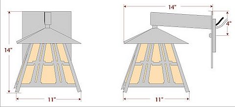 Smoky Mountain Sconce Large - Eastlake Outdoor Wall Light Eastlake Metal Art