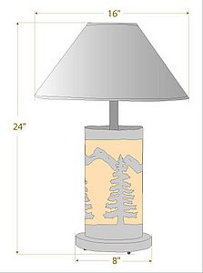 Cascade Desk Lamp - Spruce Tree Table Lamp Trees Metal Art