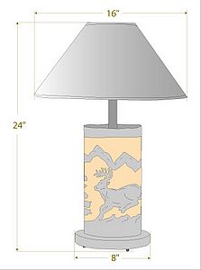 Cascade Desk Lamp - Mountain Deer Table Lamp Deer Metal Art