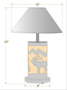 Cascade Desk Lamp - Mountain Elk Table Lamp Elk Metal Art