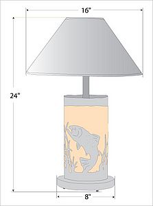 Cascade Desk Lamp - Trout Table Lamp Trout Metal Art