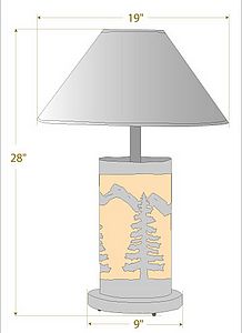 Cascade Table Lamp - Spruce Tree Table Lamp Trees Metal Art