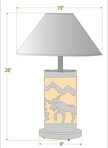 Cascade Table Lamp - Mountain Moose Table Lamp Moose Metal Art