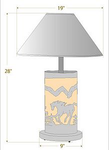 Cascade Table Lamp - Mountain Horse Table Lamp Horse Metal Art