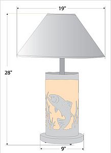 Cascade Table Lamp - Trout Table Lamp Trout Metal Art