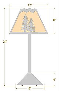 Rocky Mountain Desk Lamp - Spruce Tree Table Lamp Trees Metal Art