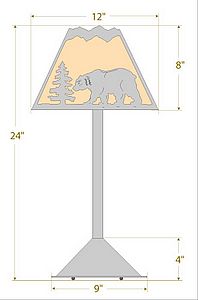 Rocky Mountain Desk Lamp - Mountain Bear Table Lamp Bear Metal Art