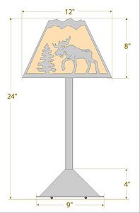 Rocky Mountain Desk Lamp - Mountain Moose Table Lamp Moose Metal Art