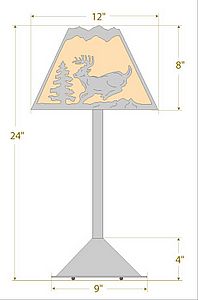Rocky Mountain Desk Lamp - Mountain Deer Table Lamp Deer Metal Art