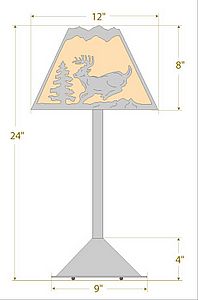 Rocky Mountain Desk Lamp - Mountain Deer Table Lamp Deer Metal Art