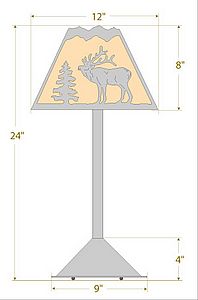 Rocky Mountain Desk Lamp - Mountain Elk Table Lamp Elk Metal Art