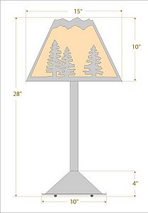 Rocky Mountain Table Lamp - Spruce Tree Table Lamp Trees Metal Art