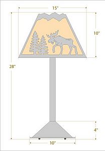 Rocky Mountain Table Lamp - Mountain Moose Table Lamp Moose Metal Art