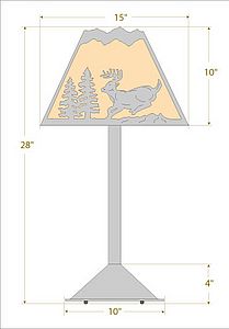 Rocky Mountain Table Lamp - Mountain Deer Table Lamp Deer Metal Art