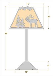 Rocky Mountain Table Lamp - Mountain Elk Table Lamp Elk Metal Art
