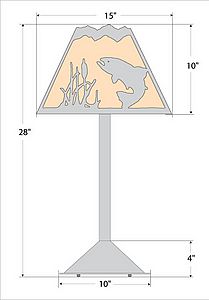 Rocky Mountain Table Lamp - Trout Table Lamp Trout Metal Art