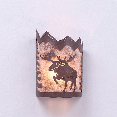 Cascade Sconce Small - Alaska Moose Wall Light Moose Metal Art