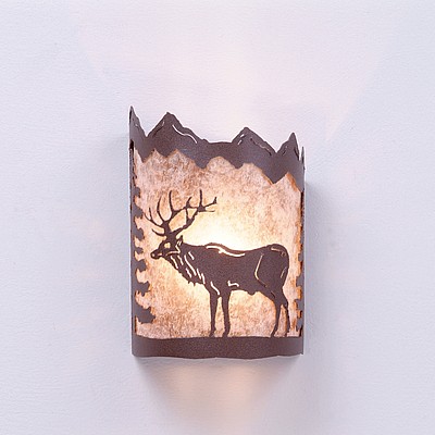 Cascade Sconce Small - Valley Elk Wall Light Elk Metal Art