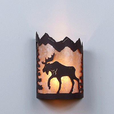 Cascade Sconce Small - Mountain Moose Wall Light Moose Metal Art