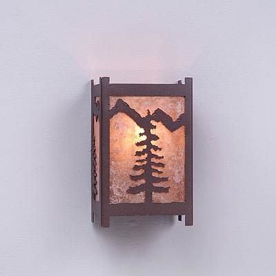 Seneca Small Sconce - Spruce Tree Wall Light Trees Metal Art
