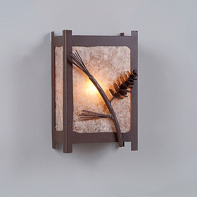 Seneca Sconce Small - Pine Cone Wall Light Pine Cone Metal Art