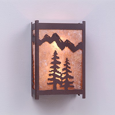 Seneca Large Sconce - Spruce Tree Wall Light Trees Metal Art