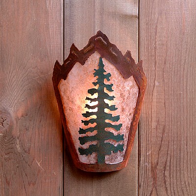Decatur Sconce - Cedar Tree Wall Light Trees Metal Art