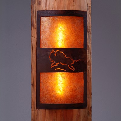 Benton Sconce - Bison Wall Light Bison Metal Art