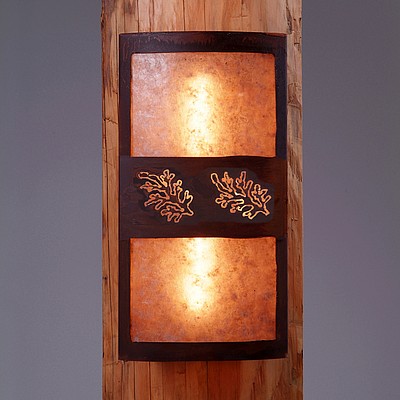 Benton Sconce - Cedar Bough Cutout Wall Light Trees Metal Art