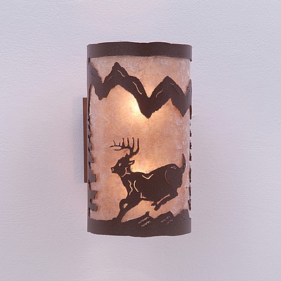 Kincaid Sconce - Mountain Deer Wall Light Deer Metal Art