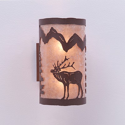 Kincaid Sconce - Mountain Elk Wall Light Elk Metal Art