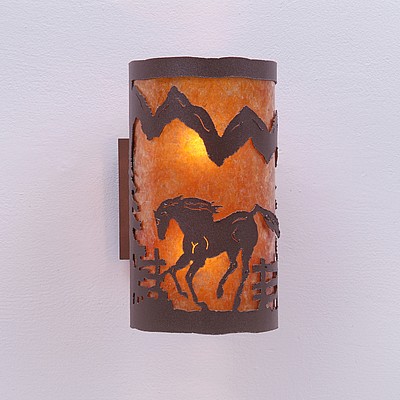 Kincaid Sconce - Mountain Horse Wall Light Horse Metal Art
