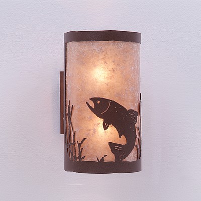 Kincaid Sconce - Trout Wall Light Trout Metal Art