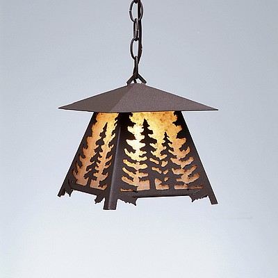 Smoky Mountain Pendant Small - Spruce Tree Pendant Light Trees Metal Art