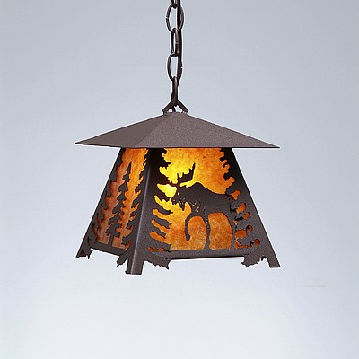 Smoky Mountain Pendant Small - Mountain Moose Pendant Light Moose Metal Art