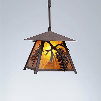 Smoky Mountain Pendant Small - Spruce Cone Pendant Light Pine Cone Metal Art