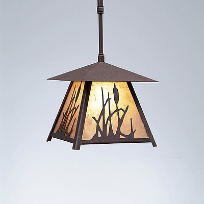 Smoky Mountain Pendant Small -Cattails Pendant Light Cattails Metal Art