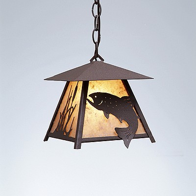Smoky Mountain Pendant Small - Trout Pendant Light Trout Metal Art