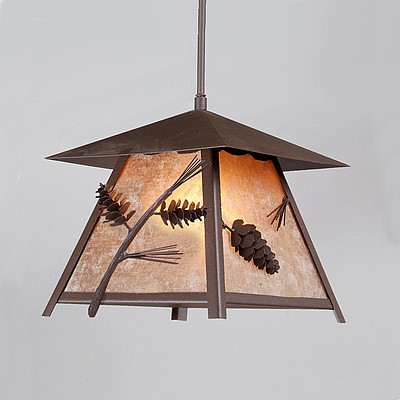 Smoky Mountain Pendant Large - Pine Cone Pendant Light Pine Cone Metal Art
