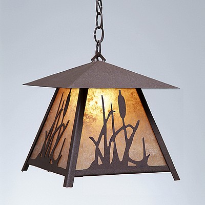 Smoky Mountain Pendant Large - Cattails Pendant Light Cattails Metal Art