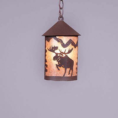 Cascade Pendant Small - Alaska Moose Pendant Light Moose Metal Art