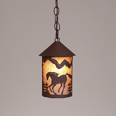 Cascade Pendant Small - Mountain Horse Pendant Light Horse Metal Art