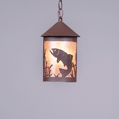 Cascade Pendant Small - Trout Pendant Light Trout Metal Art