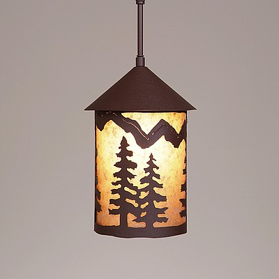 Cascade Pendant Medium - Spruce Tree Pendant Light Trees Metal Art