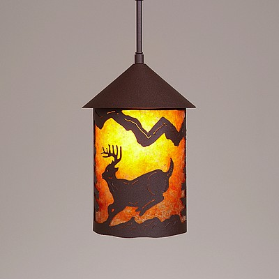 Cascade Pendant Medium - Mountain Deer Pendant Light Deer Metal Art